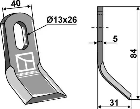 Y-Messer 84x40mm